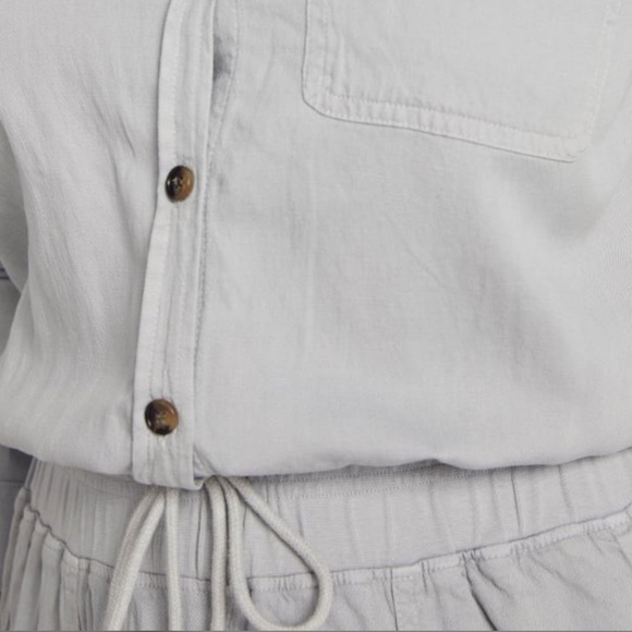 Faherty Linen Blend Arlie Utility Jumpsuit in Stone Size XS - Picture 4 of 13